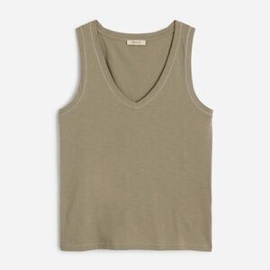 Madewell sagebrush Slub Relaxed V-Neck Tank